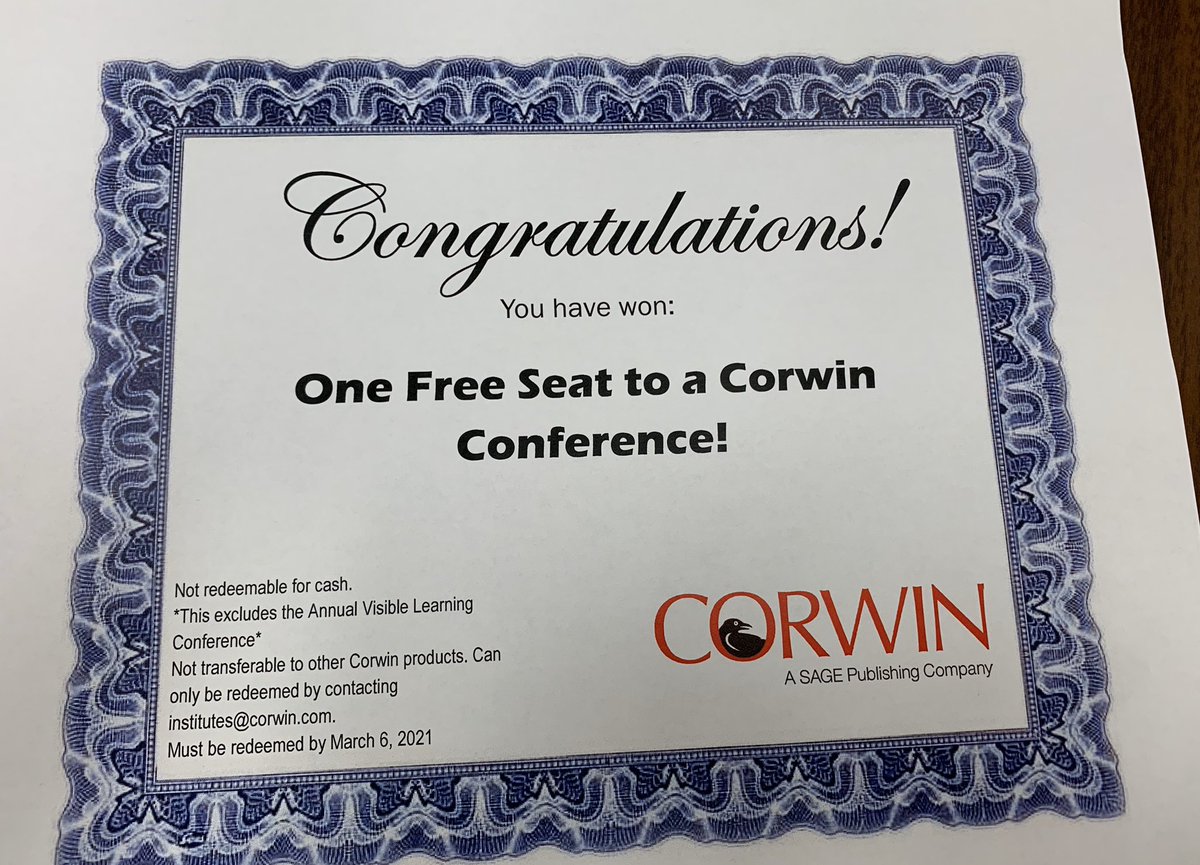 merewhaley's tweet photo. Wow! THANK YOU @CorwinPress for the free seat to a Corwin Conference! #blessed #tennesseeplc @GaryPetko @MathFriendAnne @CADowell1 @KCSInstruction https://t.co/TdRykvDby2