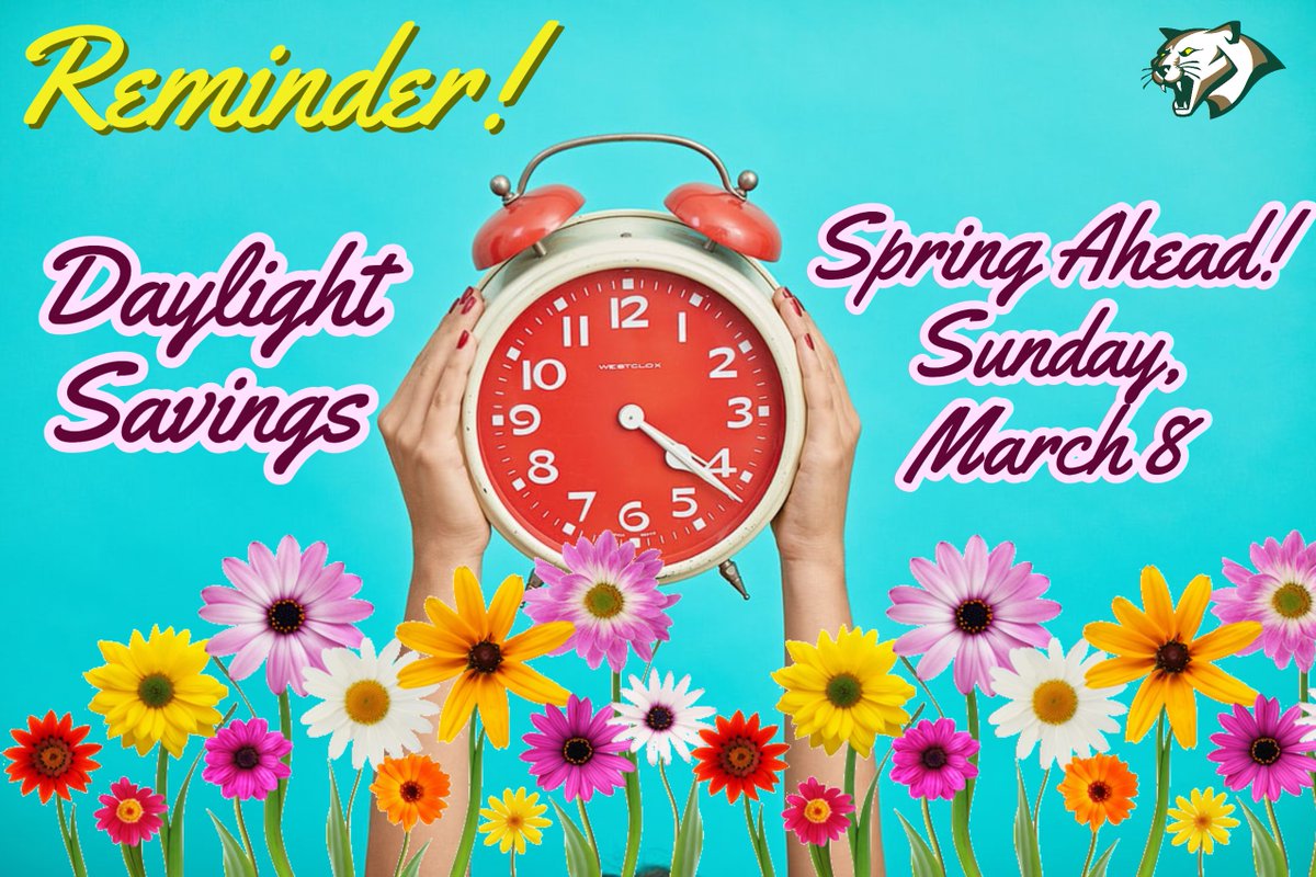 RoryDOConnor's tweet photo. "Spring Ahead" this weekend!" Don't forget to adjust your clocks and enjoy the extra daylight! 👀⏰☀️ https://t.co/UAE7ciIDvI