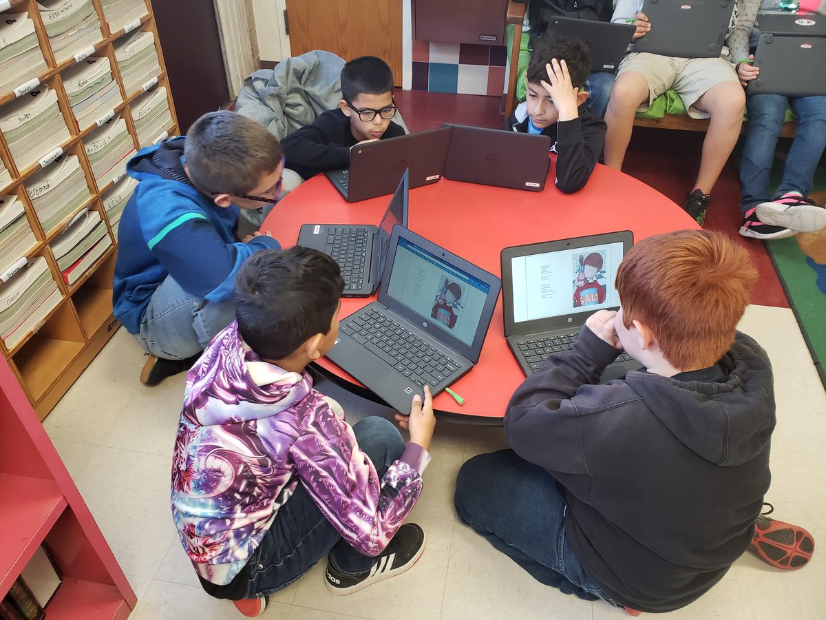FlinnClass's tweet photo. We got to read a bilingual book on Epic and identify examples of figurative language in it using @Seesaw! #LISDVIP https://t.co/tt9jeOw97e