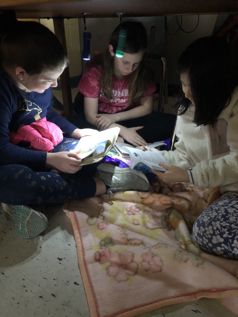 AlysonDurrett's tweet photo. Camp Read S’more! Students are flashlight reading today! @columbiaeschool  #cesastros #gofourthCES https://t.co/8UWKeFI2Ym