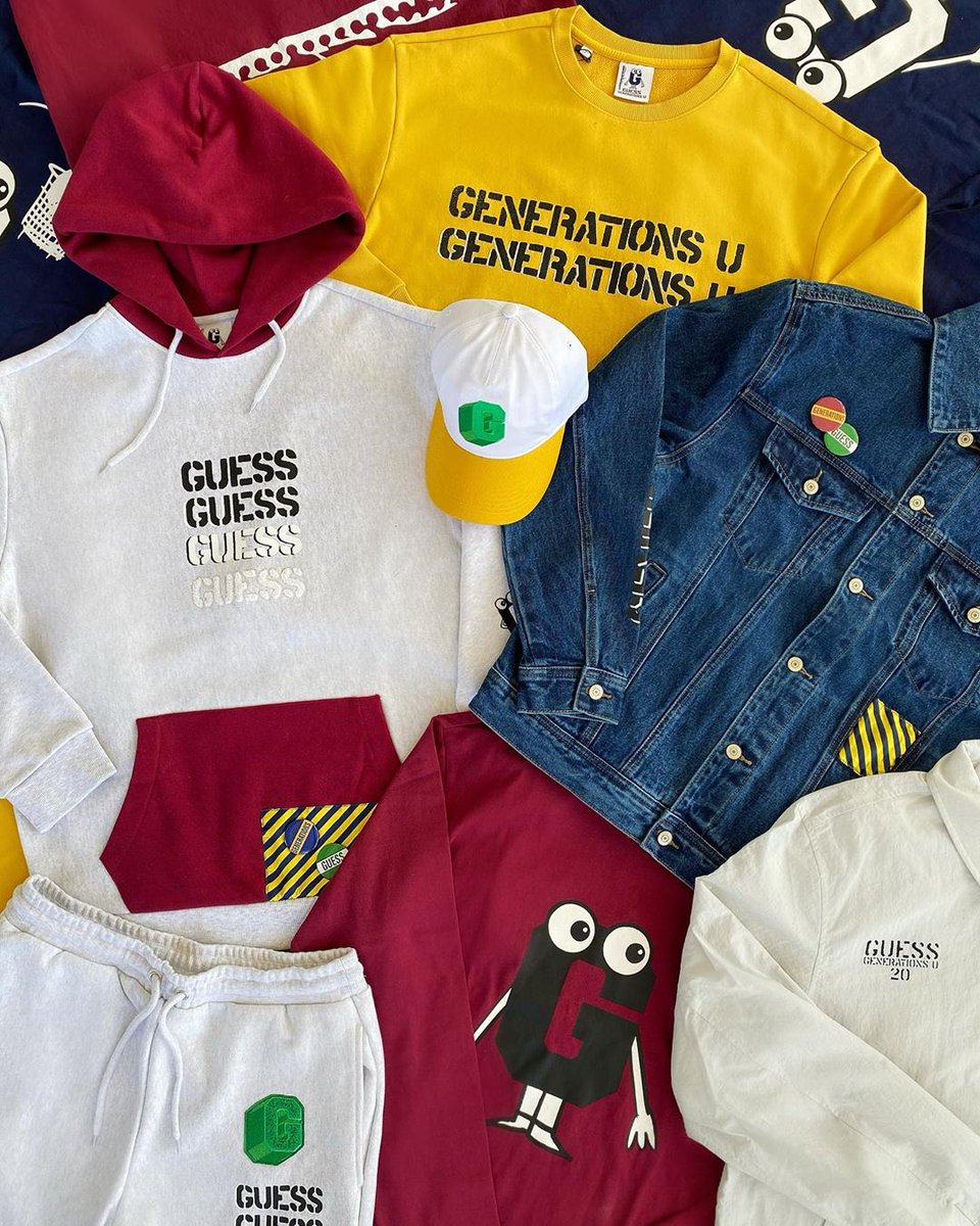 GUESS's tweet photo. Take notes 👀📝 #GuessxGenerations is available on https://t.co/9Y9Alq8cWR now. See below for in-store launch dates https://t.co/e7L8C0LS6G