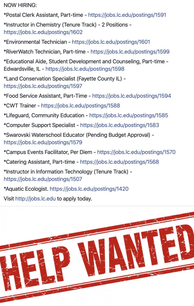 Visit jobs.lc.edu today to apply!