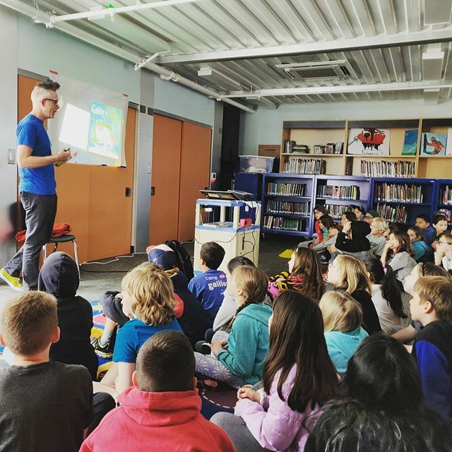 SCLteens's tweet photo. Starting the morning with author/illustrator James Burks at San Carlos Charter courtesy of Peninsula Libraries Comic Arts Fest! Find more PLCAF programs on https://t.co/cHGcaddSeP. Check out Burks "Bird and Squirrel" today at the library. #plcaf #smclrea… https://t.co/t4AR4dbRHc https://t.co/sTSqlrMgzM
