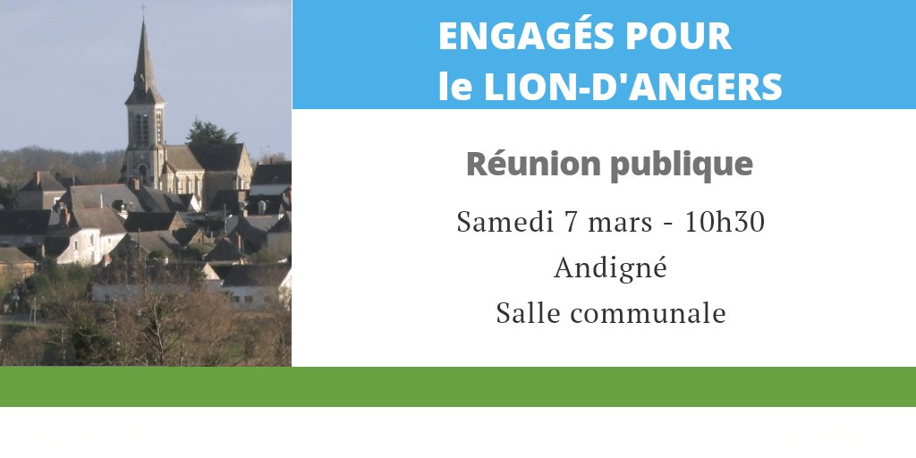 EngagesLeLion's tweet photo. Nous vous invitons à venir échanger avec les membres de la liste Engagés pour le Lion d'Angers demain matin à Andigné dans le cadre des élections #Municipales2020 https://t.co/U3hoRy6ByB