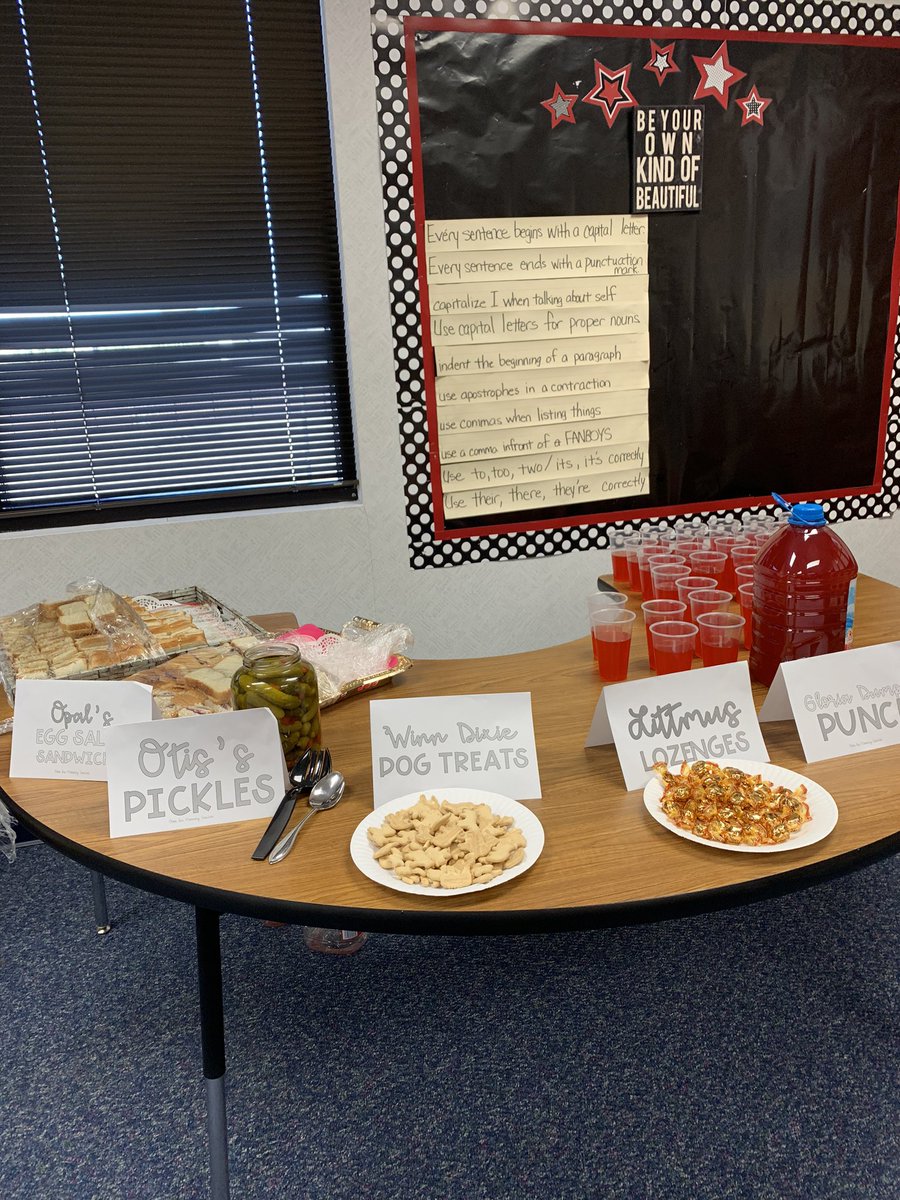 Katiechong3rd's tweet photo. Celebrated the end of our novel study Because  of Winn Dixie. With our own party and List of 10 things Of someone I love. @LindseyElem @KateDicamillo https://t.co/TQY7n7Pc2T