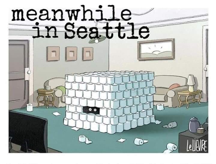 Siri_K_Smith's tweet photo. @nbcsnl got a great idea for a Trump vs Coronavirus skit! #snlskitidea #snl #snlskits #Trump #TrumpVirus #Seattle #ToiletPaperEmergency #Soldout #toiletpaperpanic #toiletpaperfort #CoronaVirusSeattle #CoronavirusOutbreak #COVIDー19 #COVID19 #alecbaldwin #TrumpIsAnIdiot https://t.co/Vreiox8UiS