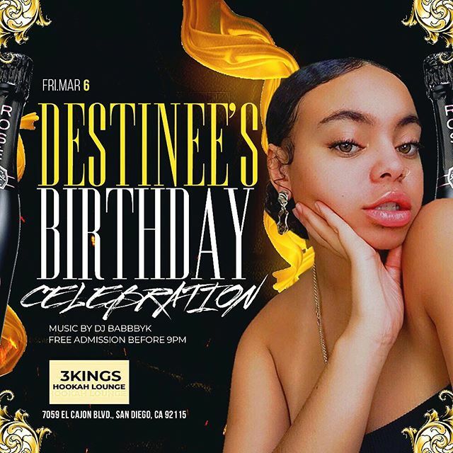 3KHLSD's tweet photo. A special edition of #FreakyFriday  featuring the birthday celebration for @destiiinay Early arrival is strongly recommended to be a part of this 🎥 🎥🎥 Music by @djbabbbyk___ 
Free Entry before 9PM.

#NOTYOURORDINARYHOOKAHLOUNGE™️. https://t.co/lMqK4YuR7q https://t.co/8teTFb3rNF