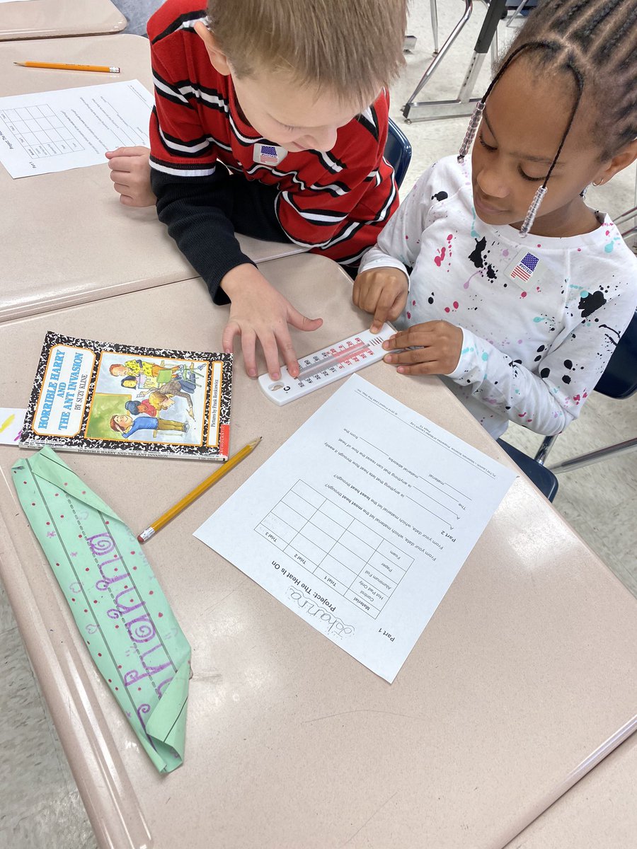 Ms. Hall’s 2nd graders <a href="/RivertonElem/">Riverton Elementary School</a> experimented with different materials today to see which ones were the best at keeping heat in and which ones were best at letting heat out! <a href="/PLTWorg/">Project Lead The Way</a> <a href="/MadCoSchools/">MadCoSchools</a> #IgniteExcellenceMCSS