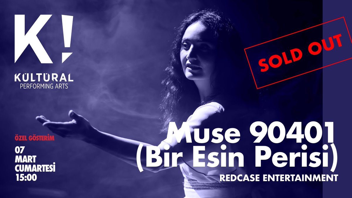 “MUSE 90401 Bir Esin Perisi” konuk oyunumuzun, Danimarka Kültür Enstitüsü’nün katkılarıyla 7 Mart Cumartesi (Yarın) Saat: 15:00’deki Özel Gösterimi için tüm biletlerimiz tükenmiştir. İlginize çok teşekkür ederiz.

#Tiyatro