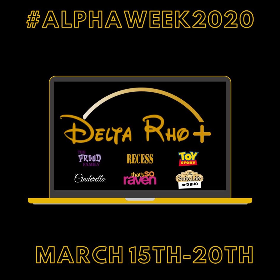 deltarhoalphas's tweet photo. #AlphaWeek2020 is almost here! Mark your calendars 📆 https://t.co/4laiThCpcW