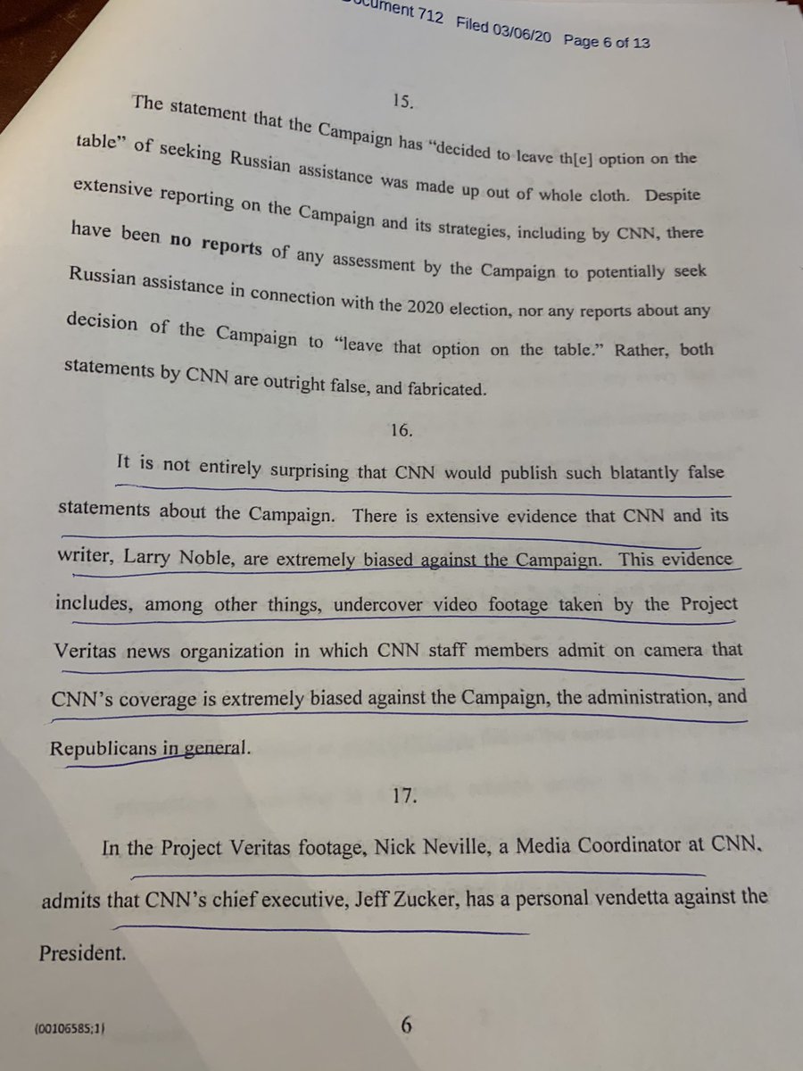 JamesOKeefeIII's tweet photo. HOT OFF THE PRESS: President @realDonaldTrump lawsuit complaint  against @cnn cites @Project_Veritas videos extensively... https://t.co/lQ5QzoZwGF