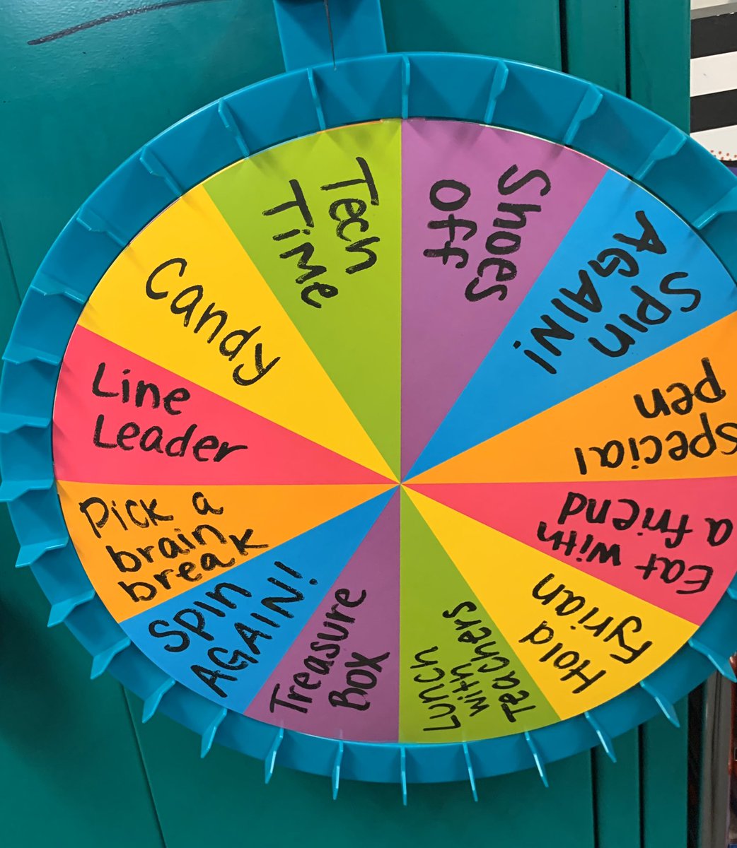 MrsFosterLISD's tweet photo. Shout out to @KochKiddosin3rd and @Mrs_Phillips3 for this fun, easy way to reward kiddos! “Spin the wheel!” #ilovevickery #LISD https://t.co/MHx2BOkreW