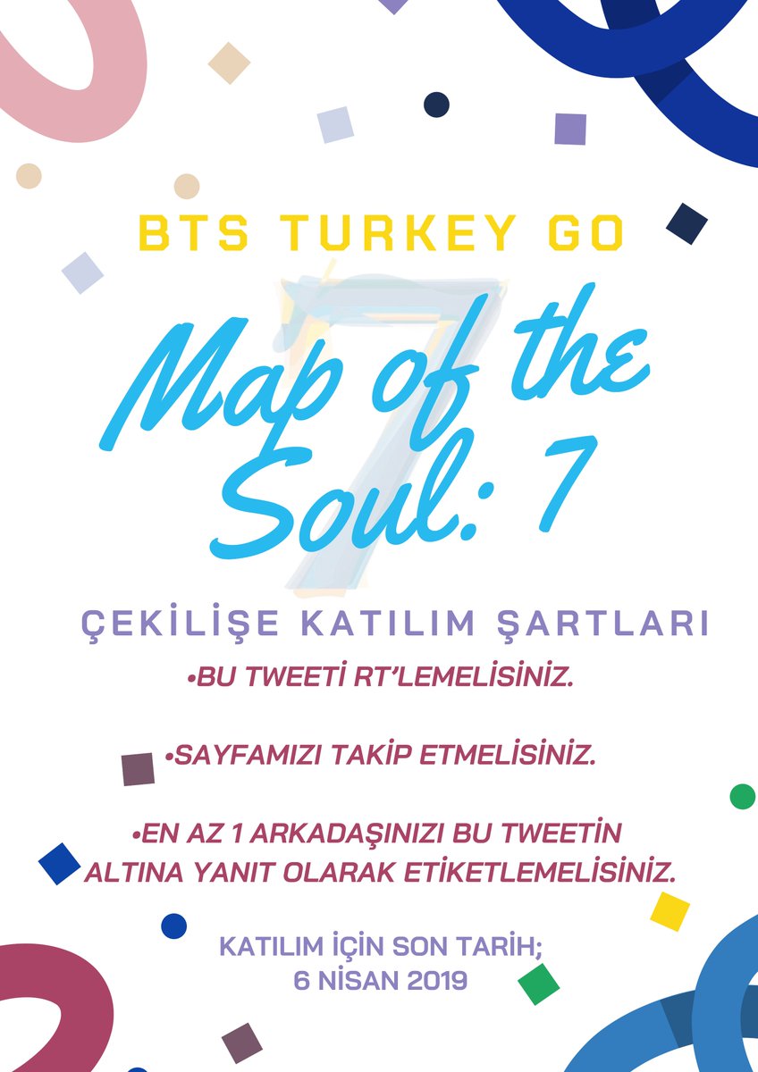 7⃣BTS TURKEY G.O MOTS: 7 ALBÜM ÇEKİLİŞİ7⃣

Yeni bir albüm çekilişi ile karşınızdayız! Çekilişe katılım şartlarına uyan bir takipçimize Map of the Soul: 7 albümünü hediye edeceğiz!💜

Herkese bol şans!🍀🌈