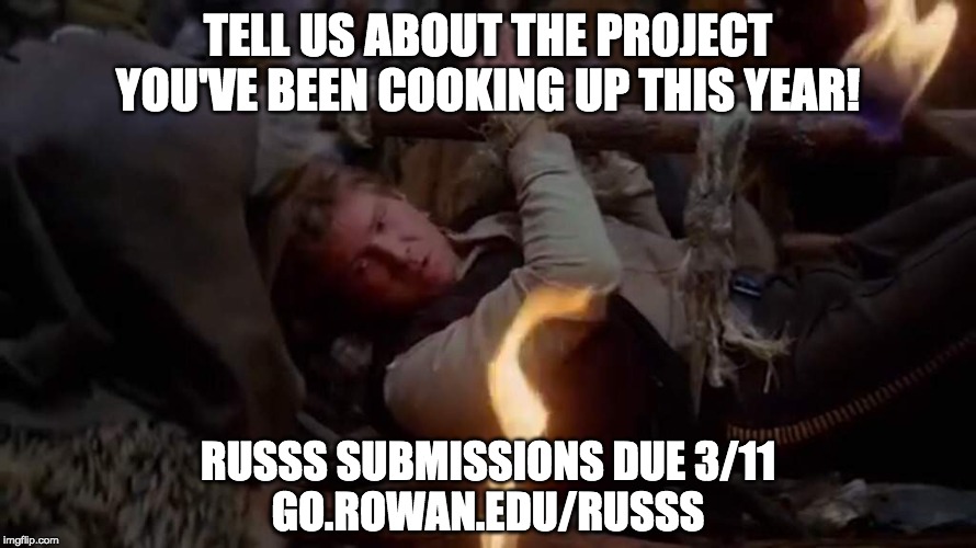 RowanScholars's tweet photo. 👩‍🔬🦠🌲🎭🦕🪐⚙️🎼🔬📷⚗️📖🩰📊🎨⚛️🌎
@RowanUniversity students from ALL MAJORS are invited to present their original research, creative works, and entrepreneurship at #russs2020 😃
Abstract submissions due NEXT WEEK 3/11
For more info, visit https://t.co/Z8dqEw5ElT
#RowanProud https://t.co/Q5FsuO5EoX