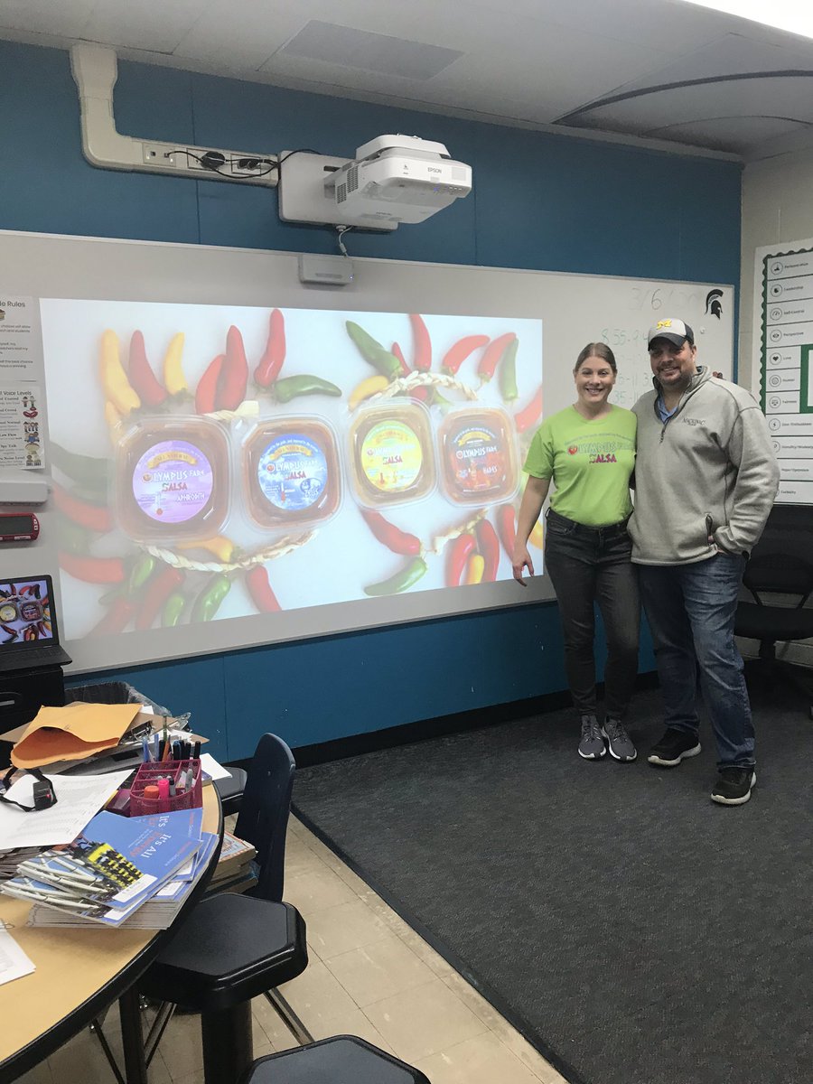 OlympusSalsa's tweet photo. We had so much fun at Career Day today talking to the students about entrepreneurship and running a small business . We had lots of great questions and feedback. Some feedback we received was, “your salsa is the best I’ve had”, “I like it better than the others”, “so yummy”. https://t.co/8LiaMYKuWZ