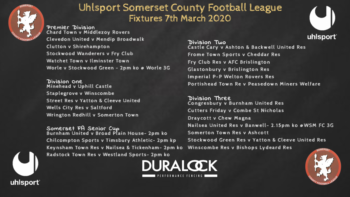 Hoping there will be some Football on tomorrow 🤞🏽

6⃣ Premier Matches ⚽️
5⃣ Division 1⃣ Matches ⚽️
5⃣ Division 2⃣ Matches ⚽️
7⃣ Division 3⃣ Matches ⚽️
4⃣ <a href="/SomersetFA/">Somerset FA</a> Senior Cup QFs 🏆
1⃣ Postponement☔️

⌚️All Kick offs 3pm unless stated

#SupportLocalFootball