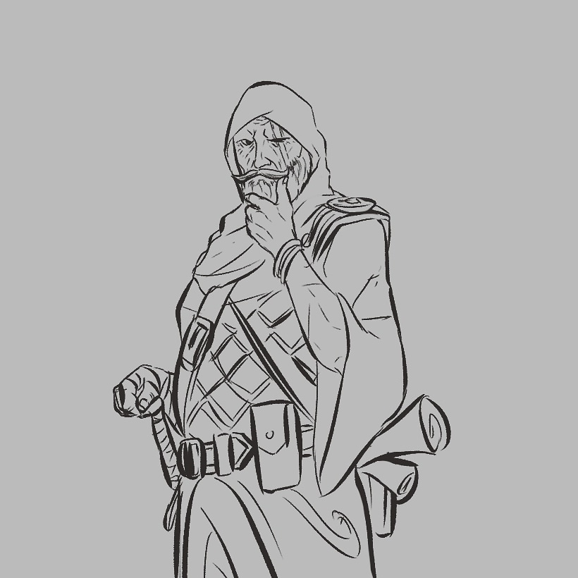 NeverlightGames's tweet photo. A suspicious fellow. 

#rpg #videogames #indiedev #gamedev #conceptart #gamedevelopment https://t.co/TKvGuuKla0
