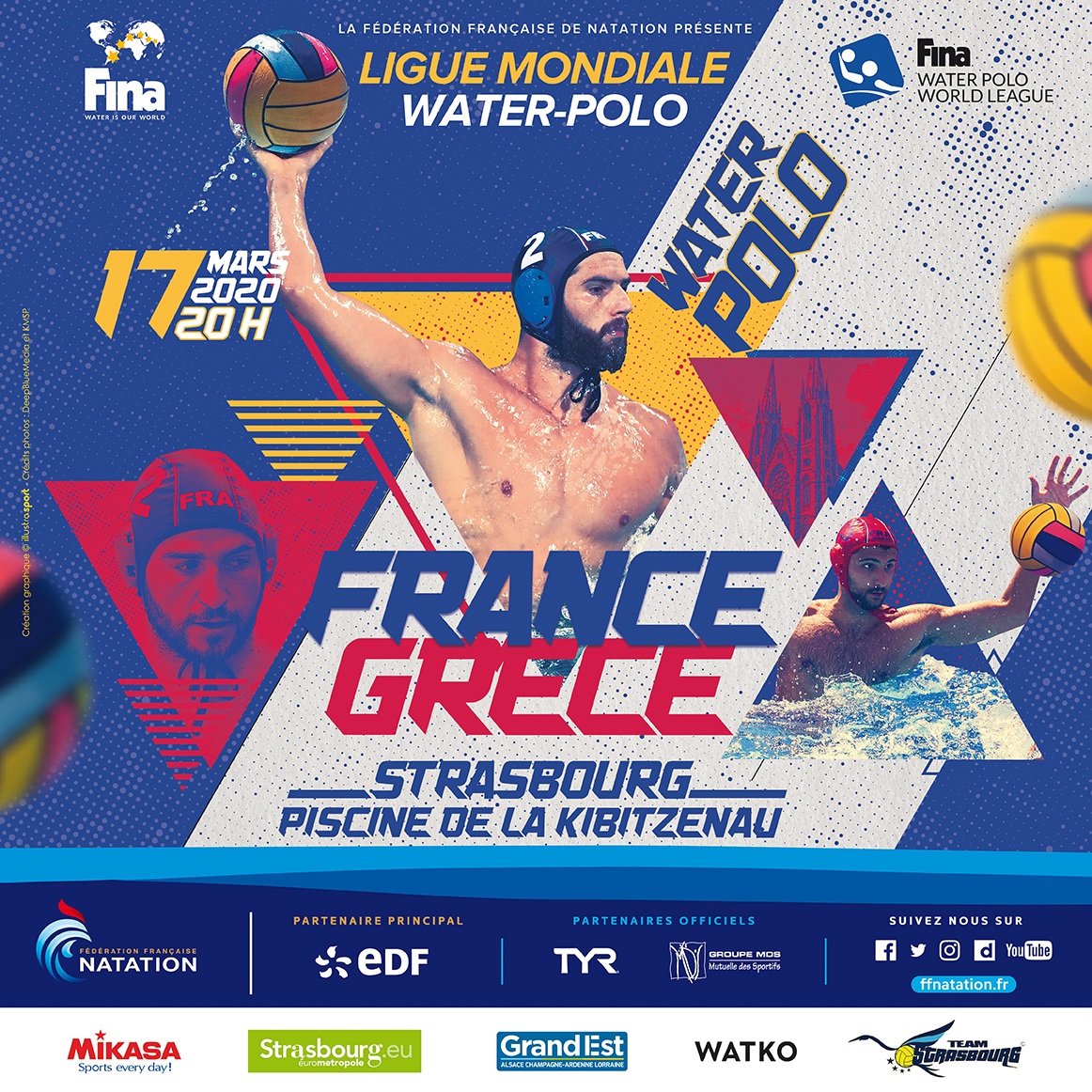 ⚡️ 🤽🏻‍♂️ Affiche SPECTACULAIRE
📆 Mardi 17 mars à 20h
🇫🇷 FRANCE 🆚 GRECE 
👉🏻A seulement 5 jours du tournoi de qualification olympique à Rotterdman, la France rencontre la redoutable équipe Grec🧨
💪🏻 On compte sur le public Alsacien pour mettre le 🔥
🎟 : billetweb.fr/team-strasbour……