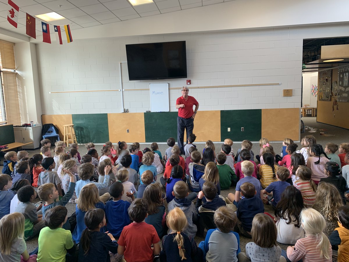 DAPreschool's tweet photo. Day 120 - Jef the Mime came to visit! Our @DAPreschool students are masters at communicating without words now! https://t.co/gfSWfQEmeH