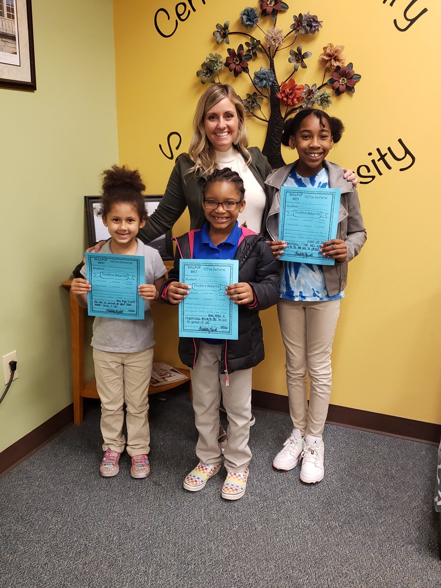 BullpupPride's tweet photo. Congratulations to our #BullpupBest students who got positive office referrals this week. Trinit was recognized for always being quiet in the hallways. Akylah and A'Nizjay found money in the hallway and turned it into the office. We are so proud of you all! @StanlySchools https://t.co/BJwp7rj06h