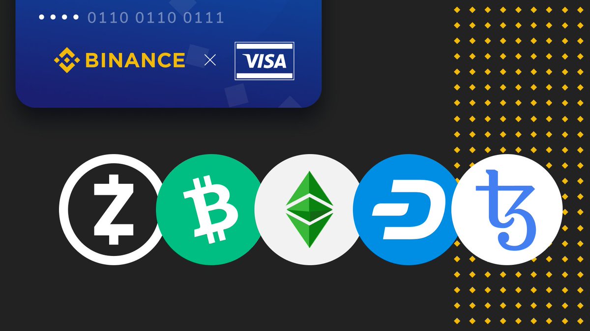 binance's tweet photo. $ETC, $BCH, $DASH, $XTZ, $ZEC &amp; more Supported on Instant Buy with Visa Card

https://t.co/LZkm6ZJys5 https://t.co/nWrRRavniL