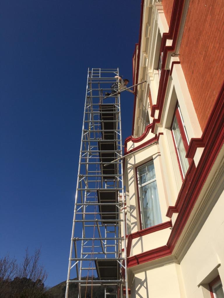 DunoonHotel's tweet photo. Just taking advantage of a bluebird day to right the wrongs wrought by Ciara and Dennis. Plus I wanted to give the Charlotte the heebeegeebees. #SpiderMan https://t.co/gIblaWwv3J