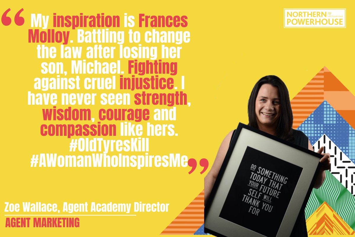 NPHinfo's tweet photo. Frances Molloy is @Agent_Marketing Agent Academy Director Zoe's #AWomanWhoInspiresMe for her courage, compassion and strength fighting injustices after losing her son. #NorthernPowerhouse #NPHpartner https://t.co/XYc3eqdv4w