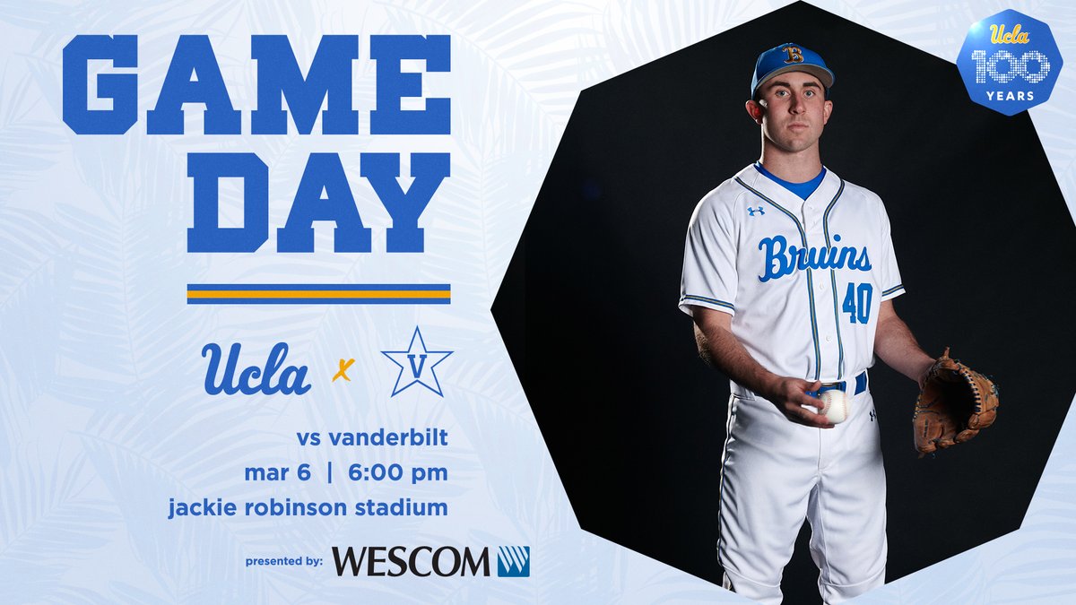 UCLABaseball's tweet photo. UCLA is starting off the Southern California College Baseball Classic with a bang, taking on the defending national champs @VandyBoys in a matchup of top-5 teams.
First pitch is at 6 PM and the game will be streamed on https://t.co/OdJPcYxJGE.
#GoBruins https://t.co/ZxjHuoFdvA