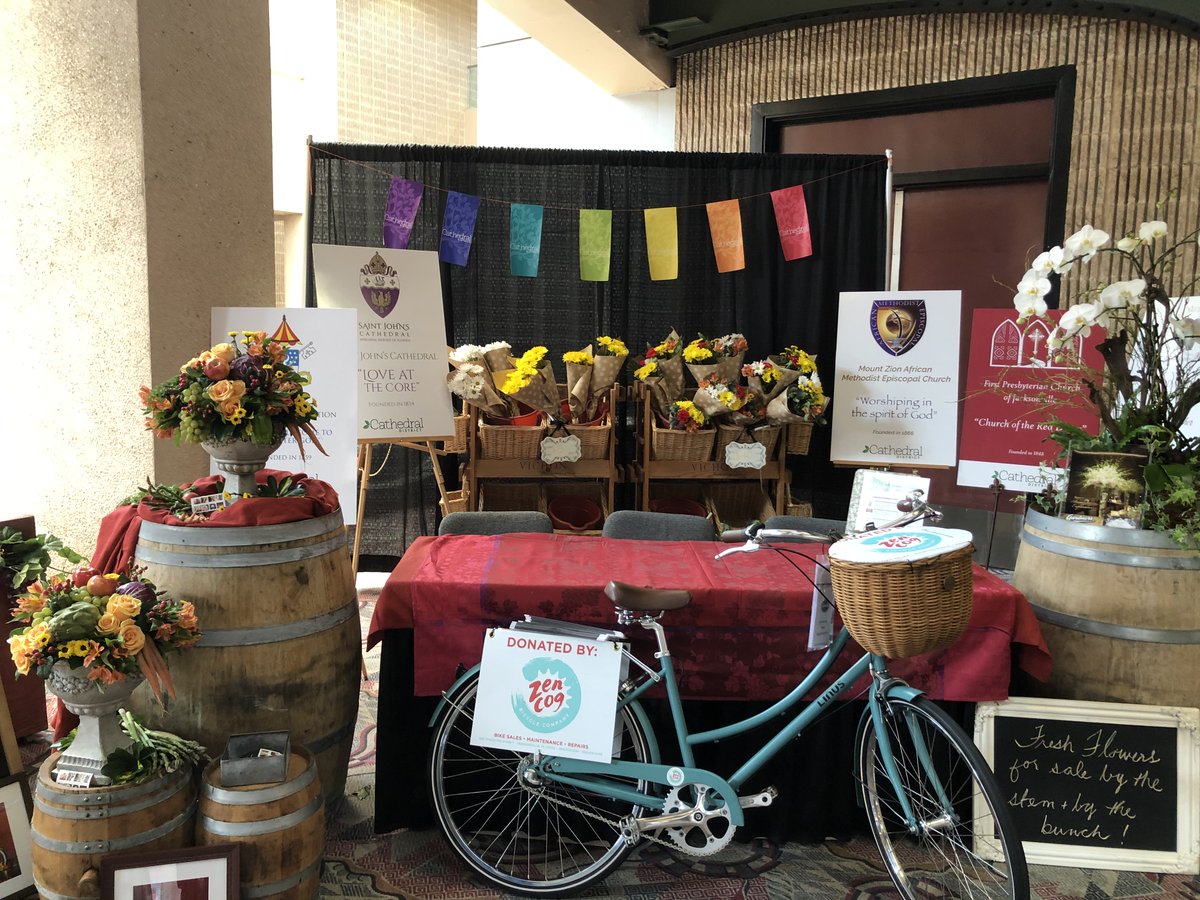 How cute is the Cathedral District booth?  Stop by for some fresh flowers 🌼 and be sure to participate in their raffle for the adorable bike in their display. 🚲