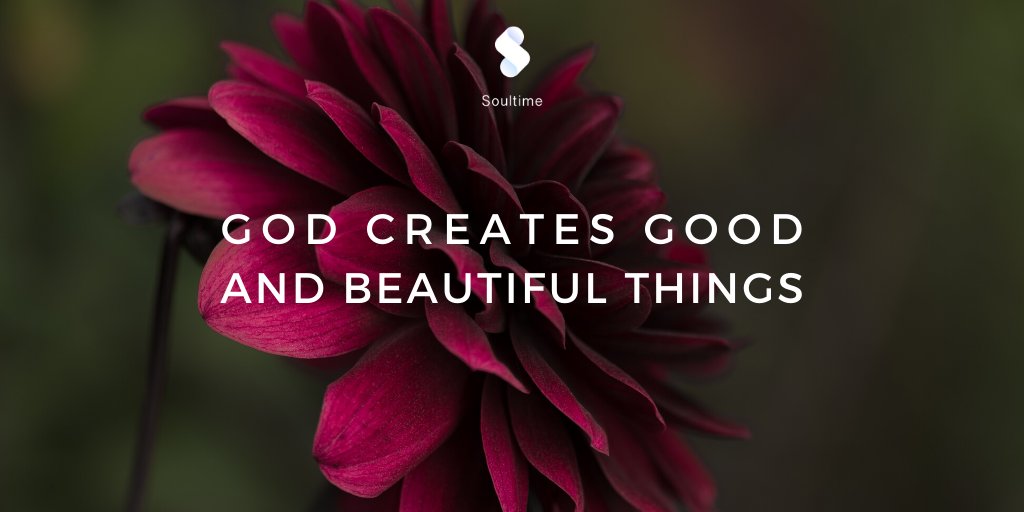Soultime__app's tweet photo. "DAILY MEDITATION 🌱God has created good and beautiful things which are reminders of him all around us. Noticing them can help us remember that God is close to us, and that he is the source of beauty and goodness.
https://t.co/R4RpLXkye5
"#dailysoultime https://t.co/WXzTnm3VAa