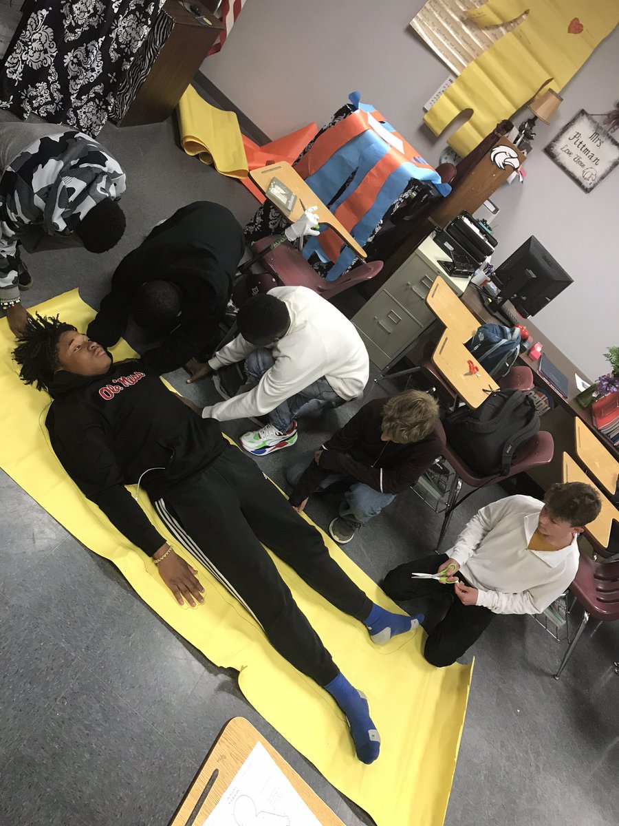 EuporaEagles's tweet photo. Mrs. Pittman and Ms. Smith's 8th grade English classes creating body biographies for The Outsiders. #thinkingoutsidethebody https://t.co/QTgJ9cU3M1