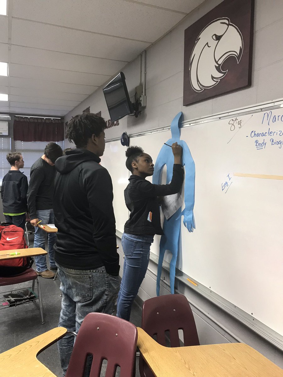 EuporaEagles's tweet photo. Mrs. Pittman and Ms. Smith's 8th grade English classes creating body biographies for The Outsiders. #thinkingoutsidethebody https://t.co/QTgJ9cU3M1