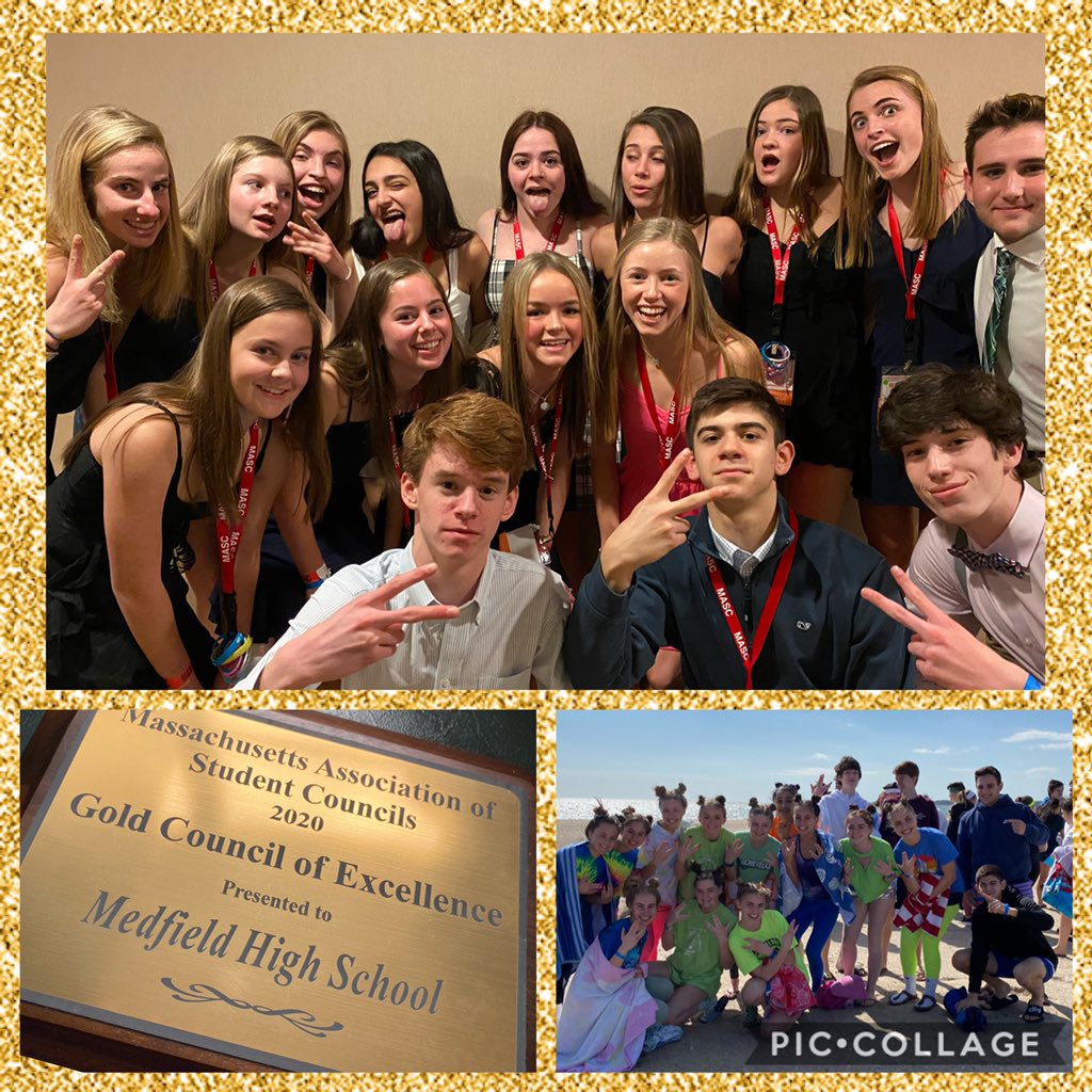 mssafermhs's tweet photo. Proud of this crew &amp; excited to see them grow as leaders at another amazing @MA_StuCo Conference 🏆 #goldcouncil #MASC2020 #medfieldps @MedStuCo @MedfieldHS https://t.co/ij0W21sxt5