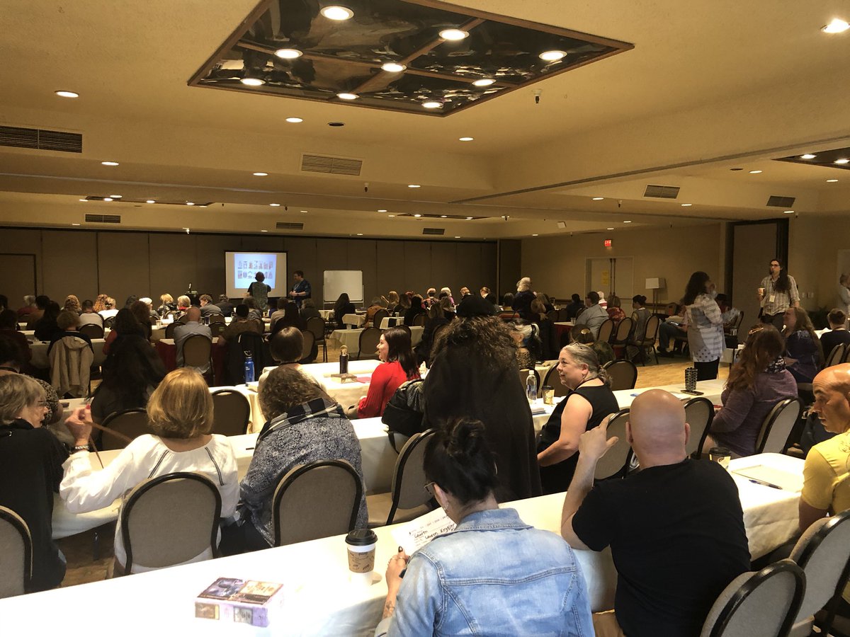 NWTarot's tweet photo. The room is alive with excitement for the #NWTS2020 Keynote Presentation with @RachelPollack1! https://t.co/IR5f3QjqUl
