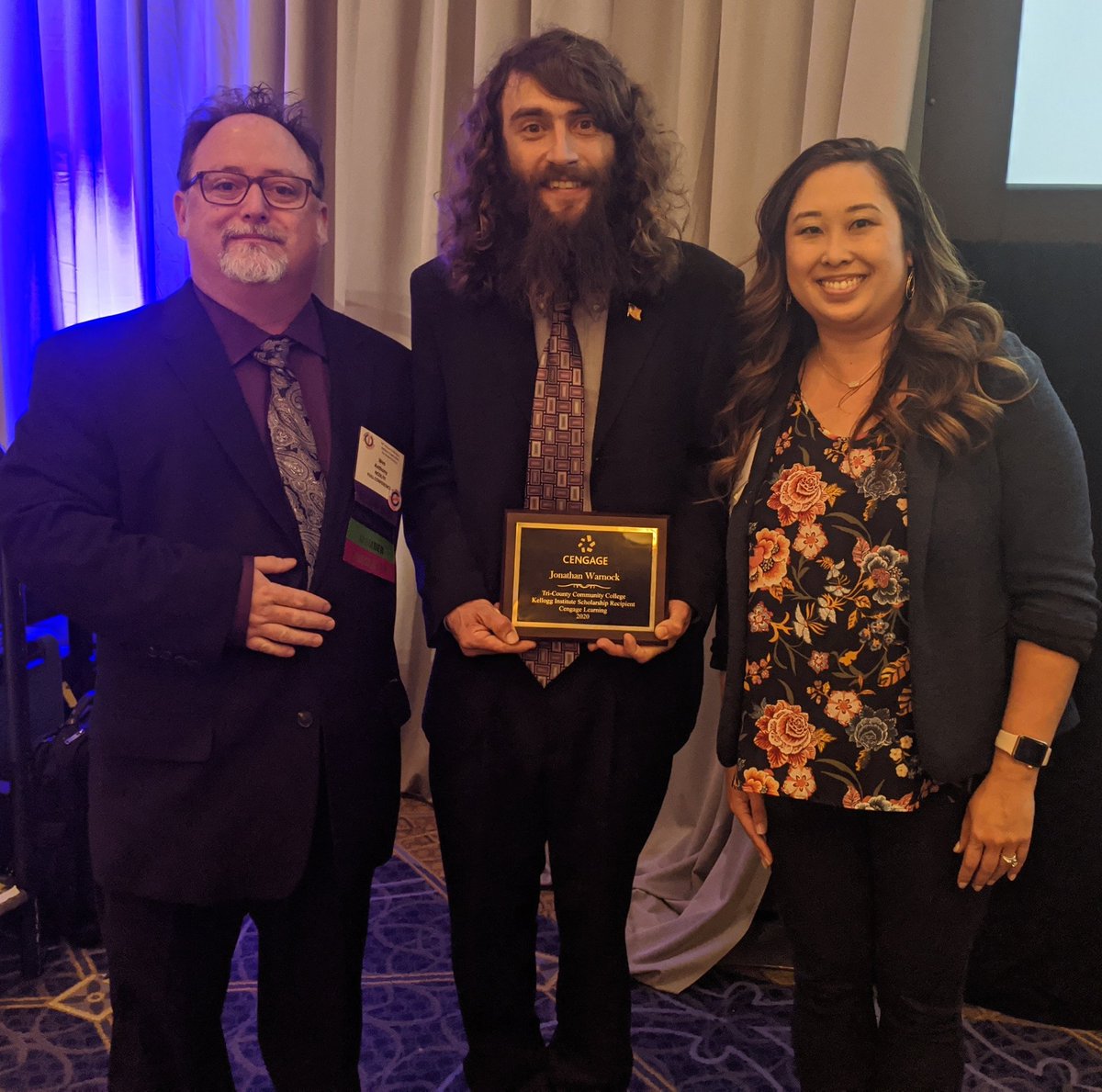 jbhulehan's tweet photo. Congrats to Jonathan Warnock of @tctcedu, winner of the Cengage Scholarship to the Kellogg Institute! #NOSS2020 https://t.co/25ahOz3bER
