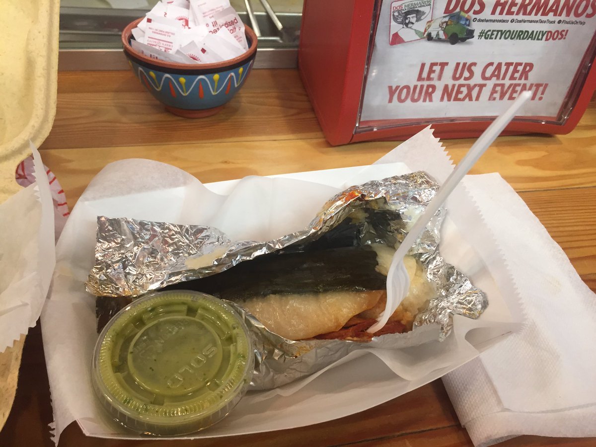 RealScottHaag's tweet photo. Thank you @doshermanostaco at @NorthMarket for the delicious Mexican Street Tacos (Steak) with Guacamole Salsa, Tamale (Pork) with Guacamole Salsa, and Jarritos (Mango) lunch and @PistaciaVera for the delicious Orange Chocolate Almond Financier for dessert. #TheColumbusWay https://t.co/kkyEnXFtqq