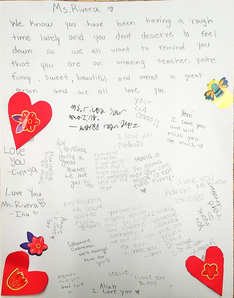 My LIA kids made my week by surprising me with this letter full of love 😍😭
