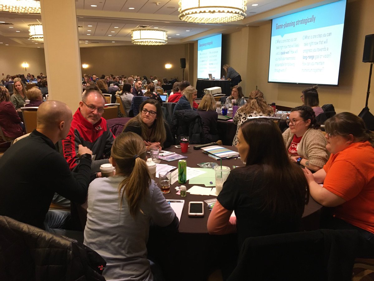 MGSETT Team getting some one-on-one time with ⁦<a href="/educationhall/">Pete Hall</a>⁩ talking about staff &amp; community culture! #traumainformed #traumainvested #Students #FosteringResilientLearners #WeAreMG