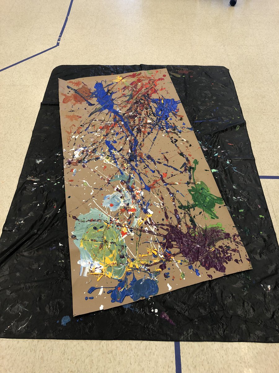 mallorielyon's tweet photo. Who did it better: Jackson Pollock or the kindies of KC? After scoring a perfect 10 (5 for overall use of materials, and 5 for overall amount of FUN had), KC of @MintoStorm have taken the lead. https://t.co/upGDYqp3LD