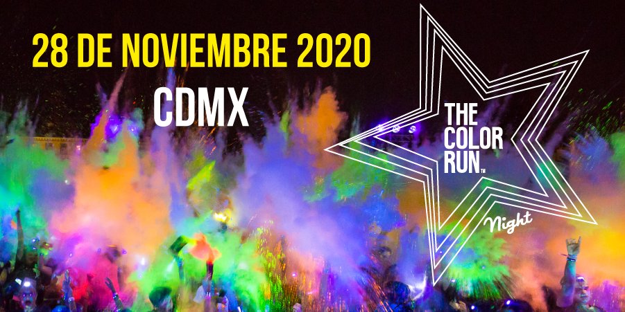 TheColorRun_MX's tweet photo. ¿Ya te inscribiste a #TheColorRunNight2020 ? No esperes más y vive una noche llena de color #TheColorRunNight2020 #Happy #Happiest5k #smile #shine #GlowBabyGlow #color
👉👉: https://t.co/QMgyGUcEeH https://t.co/7lm8HHxH24