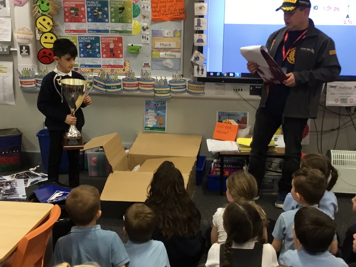 RachelMteacher's tweet photo. Pupils @RScottPrimary heard how a managing director also has time for an exciting hobby! #Racing @CareersWeek https://t.co/q8jXxDrjq9