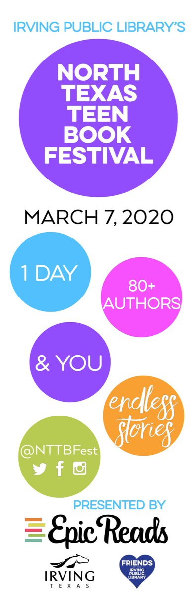 HPScotsLibrary's tweet image. ‼️Tomorrow Saturday March 7th‼️ Enjoy Reading Books? Want to meet your favorite author? Stop by the FREE one day only event NORTH TEXAS TEEN BOOK FESTIVAL at Irving Convention Center! You won’t be disappointed.. northtexasteenbookfestival.com/festival-day
