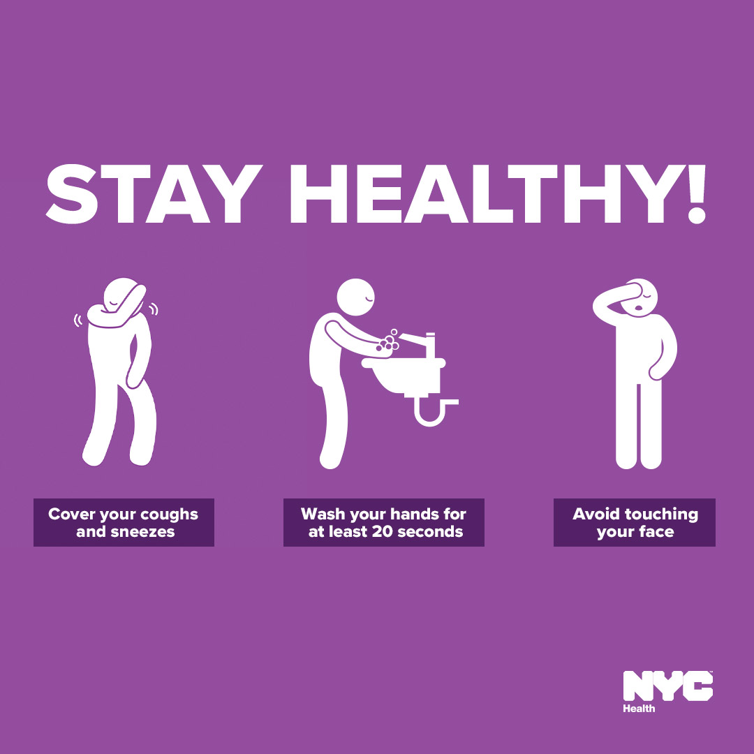 NYCMayorsOffice's tweet image. Protecting yourself from COVID-19 is simple:
• Wash your hands often for at least 20 seconds
• Use alcohol-based hand sanitizer
• Cover your nose and mouth when you cough or sneeze
• Contact your doctor right away if you have symptoms