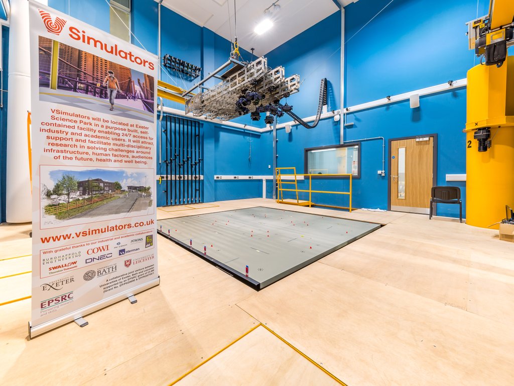 JakeCRigby's tweet photo. We had our first Partnership Development Group meeting with the University of Exeter today which included a sneak peak of the @v_simulators facility currently in development / testing. https://t.co/iKxR2M5pwr