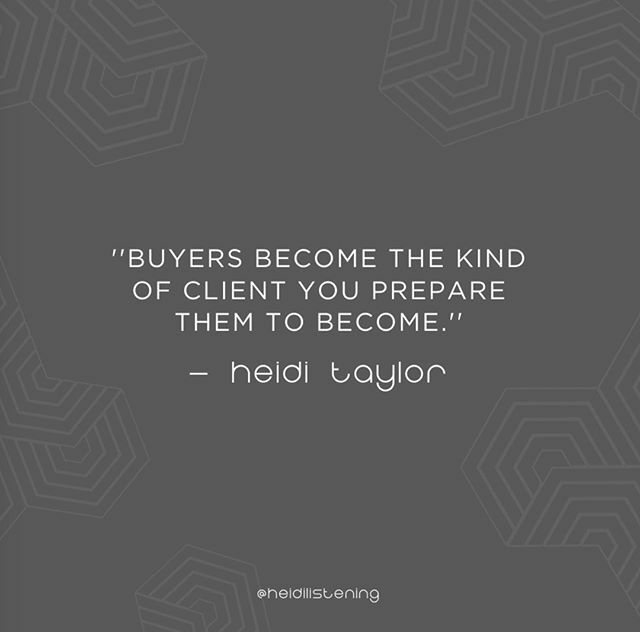 HeidiListening's tweet photo. Not getting the caliber of client you’d hoped for? 
Take a look at your sales process.

If you have a sales process that buyers can whiz through, the expectation is set, and this can lead to trouble later on.

Maybe you require more of the buyer than the… https://t.co/BlFryoEn1q https://t.co/zDGgo0ofny