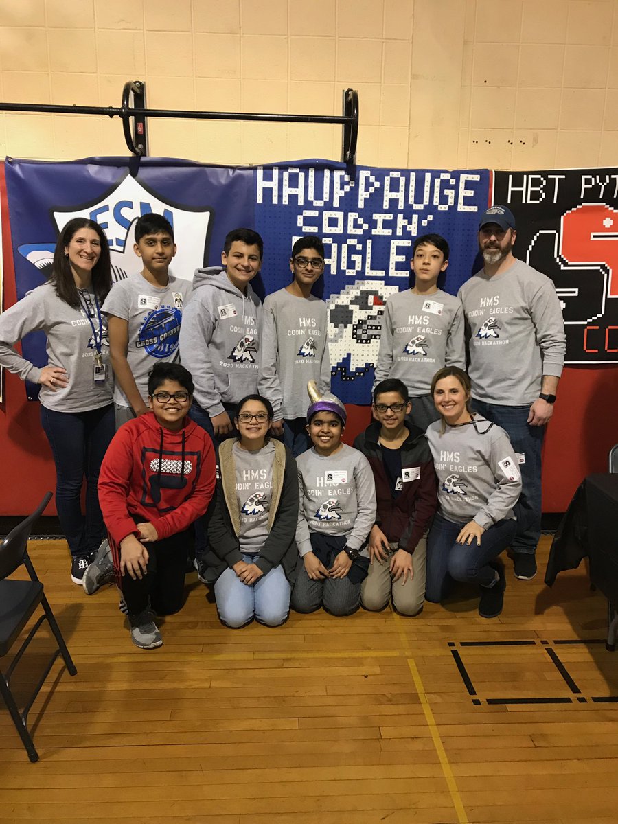 FerraraCodes's tweet photo. So proud of this crew of Codin’ Eagles! 5th place at the #MSHackathon #SuffolkCountyChamps @kid_OYO @CanUCode @dmurph88 @OHara_HPS @MrsAlvarezHMS @Thomsbots @Gordond1117 https://t.co/x3pN7GLaOr