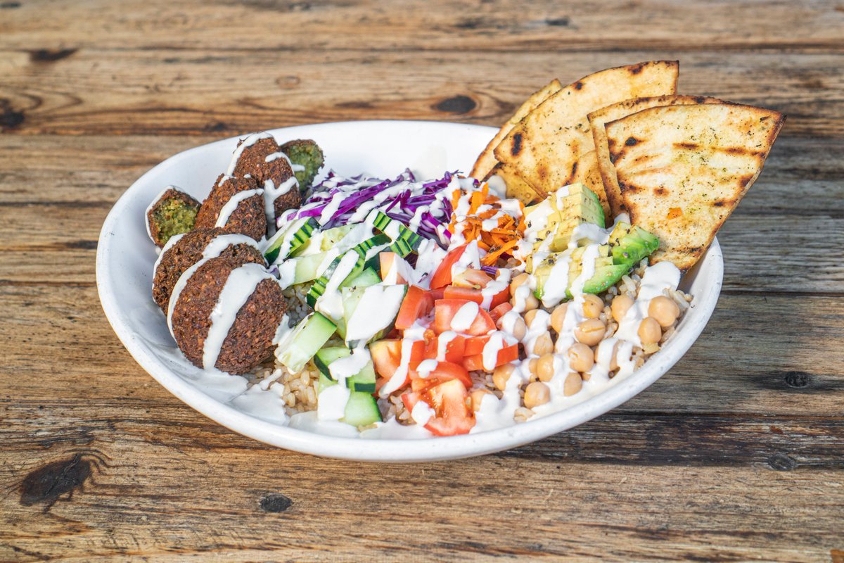 PitaKabob's tweet photo. Meanwhile, for #lentdiet at our #WAkers location, we have the FALAFEL POWER BOWL! 😋 #Falafels, Traditional #Hummus, Cucumber, Cabbage, Tomato, Shaved Carrot, Garbanzo Beans and Avocado with Choice of Rice, Choice of Tahini and Toasted Za’atar #Pita Chips. We'll see you here! 🥰 https://t.co/ouNyA0p21S