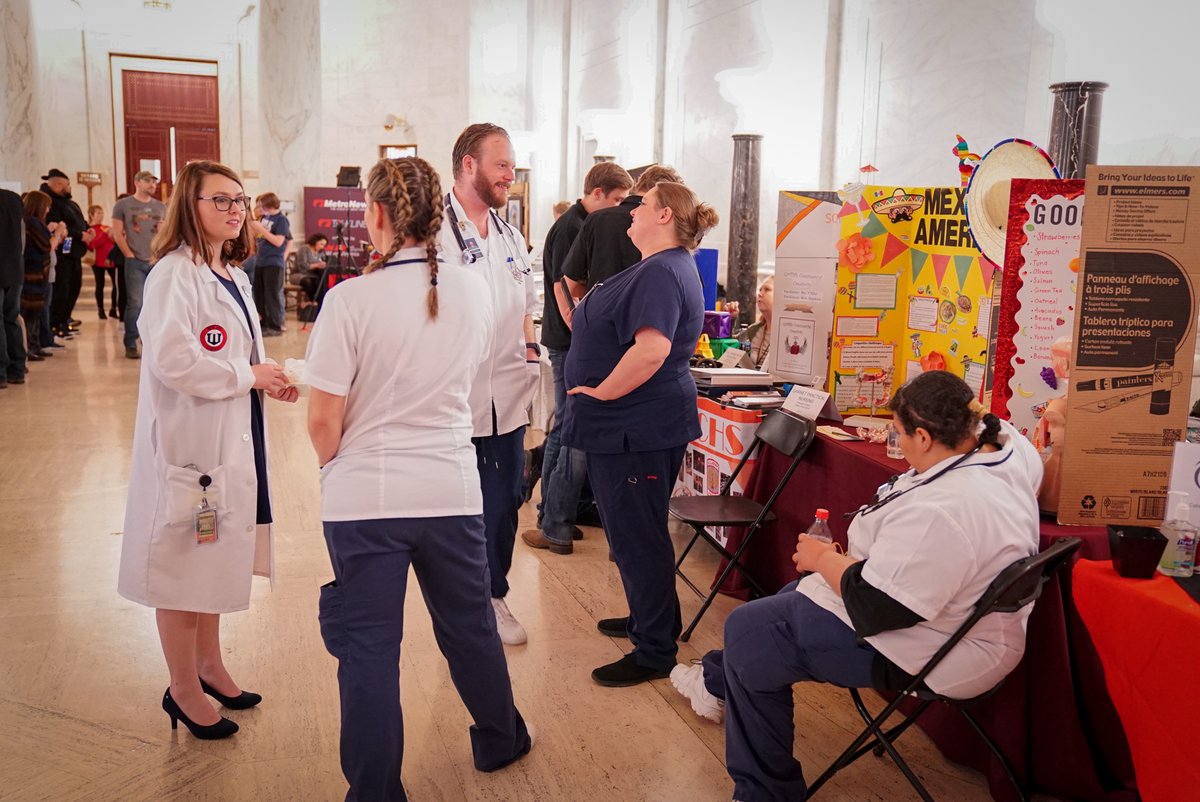 WVEducation's tweet photo. It's #CTE day at the @wvlegislature! CTE students from all over the state showed off their talents to legislators and Capitol visitors. These students are graduating high school ready to join WV's skilled workforce! #WVCTE #SimulatedWorkplace https://t.co/KgJEvyi2us