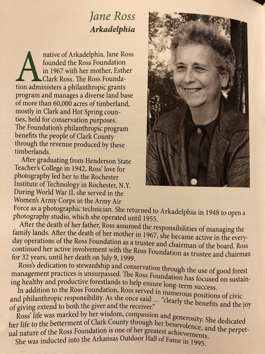 arkforests's tweet photo. Today we celebrate the late Jane Ross as she is inducted to the Arkansas Agriculture Hall of Fame for her exemplary work in forestry. She is 1 of the 6, and the only female, members of the 33rd Class. #arkforests https://t.co/b3TqFJQwC3