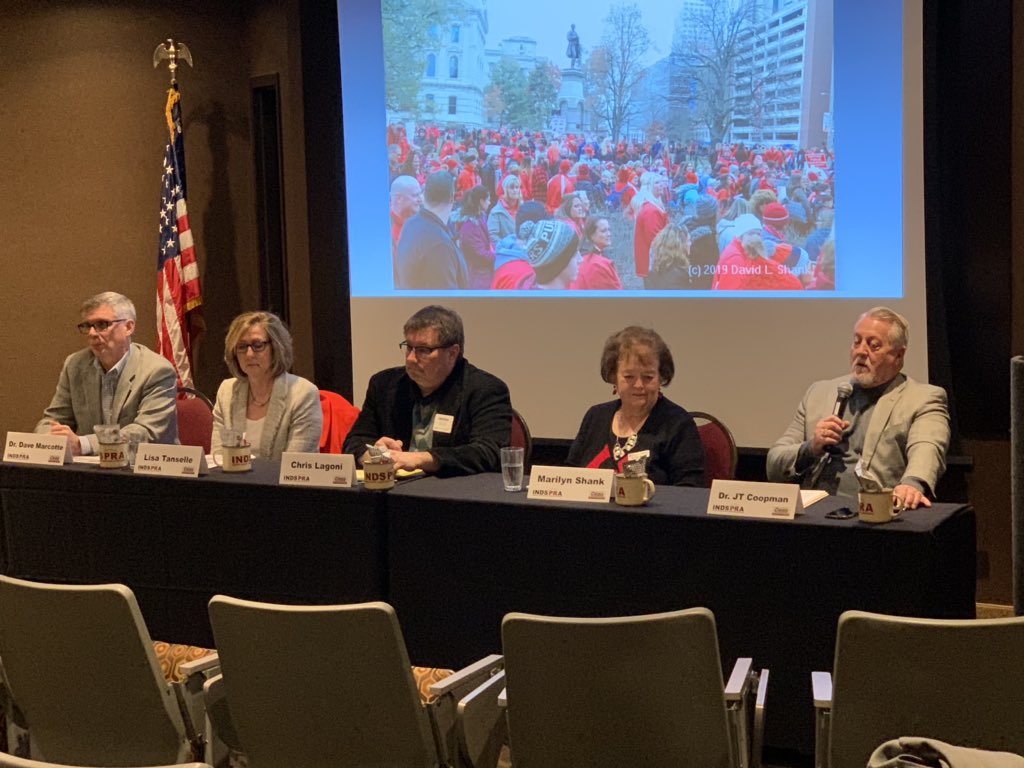 Several key INDIANA professional education association representatives are actively engaged in INDSPRA conference discussion panel on advocacy for INDIANA public education.  Working together for all INDIANA public schools.
